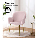 Kynsee Dining Chairs  Set 2 Pink & Gold