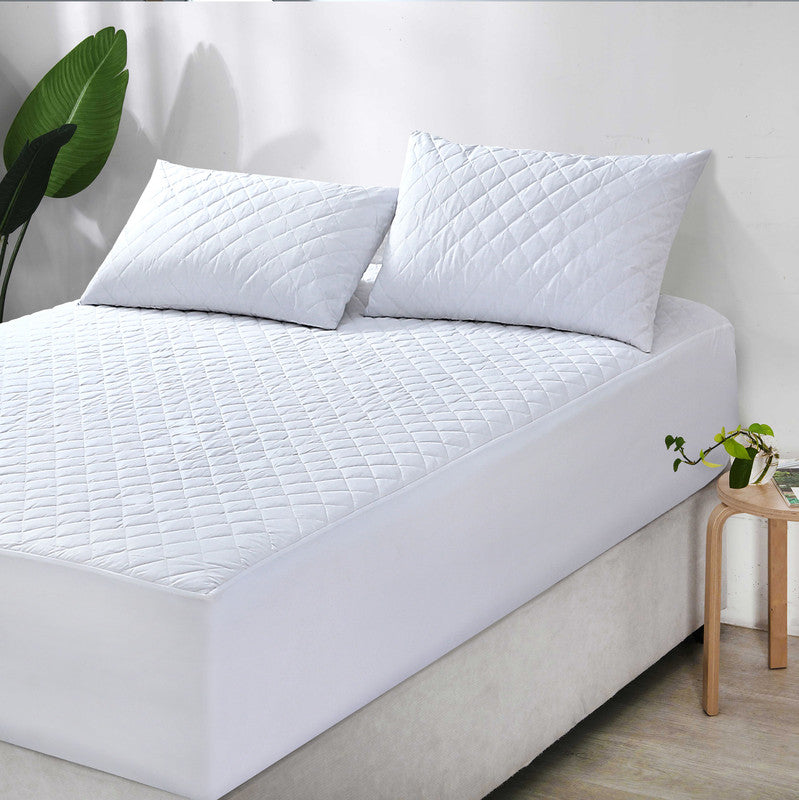 Elan Linen 100% Cotton Quilted Fully Fitted 50cm Deep Single Size Waterproof Mattress Protector