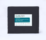 Elan Linen 100% Egyptian Cotton Vintage Washed 500TC Charcoal King Bed Sheets Set