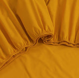 Elan Linen 100% Egyptian Cotton Vintage Washed 500TC Mustard Queen Bed Sheets Set