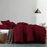 Royal Comfort Vintage Washed 100% Cotton Quilt Cover Set Bedding Ultra Soft - Single - Mulled Wine