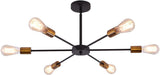 Modern Sputnik Chandelier Black Gold E27 Bulbs