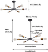 Modern Sputnik Chandelier Black Gold E27 Bulbs