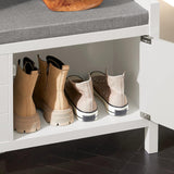 Shoe Bench Shoe Rack Cabinet Hallway, White