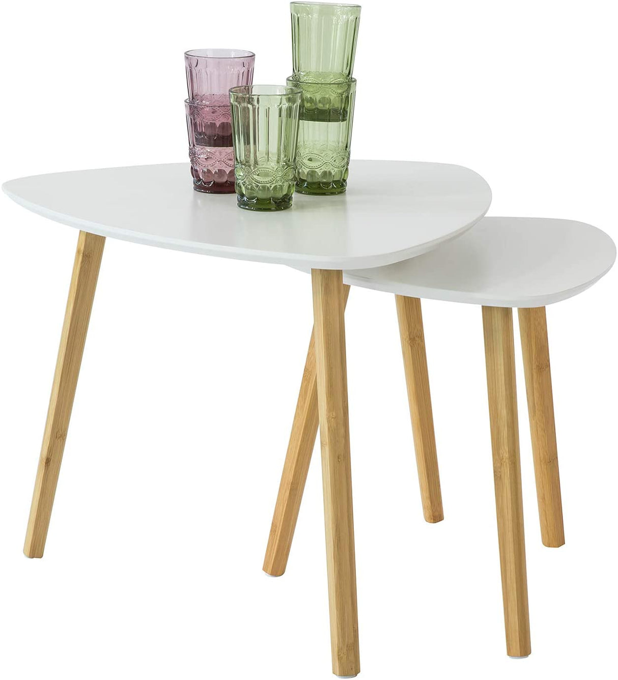 Set of 2 White Side Nesting Tables