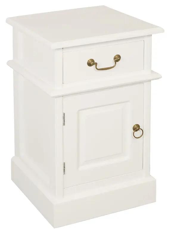 Tasmania 1 Solid Door 1 Drawer Bedside (White)