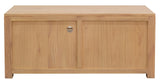 Amsterdam 2 Drawer Solid White Cedar Wood Entertainment Unit (Natural)