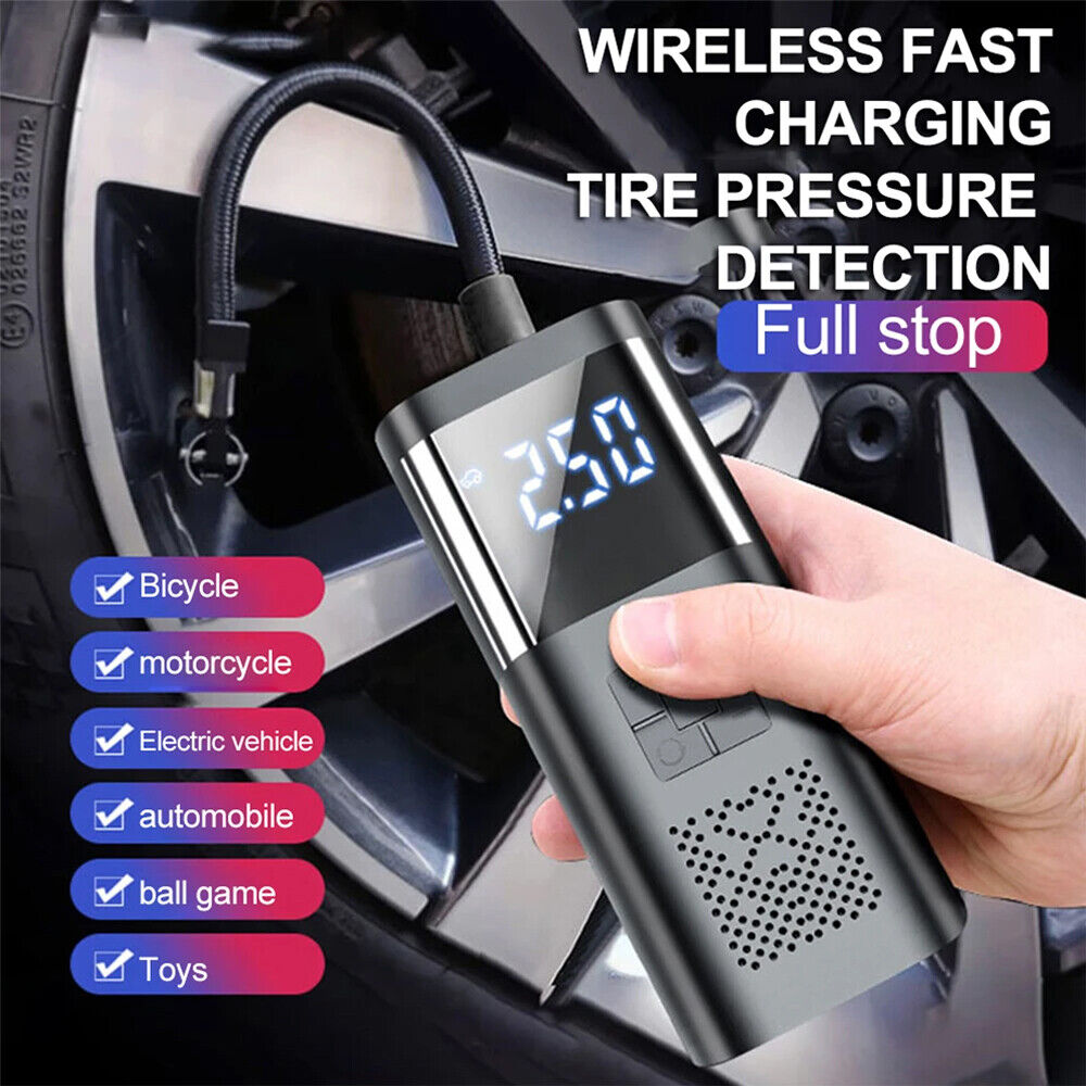 6000mAh Car Tyre Inflator 12V Air Compressor Electric Pump Cordless USB Charging