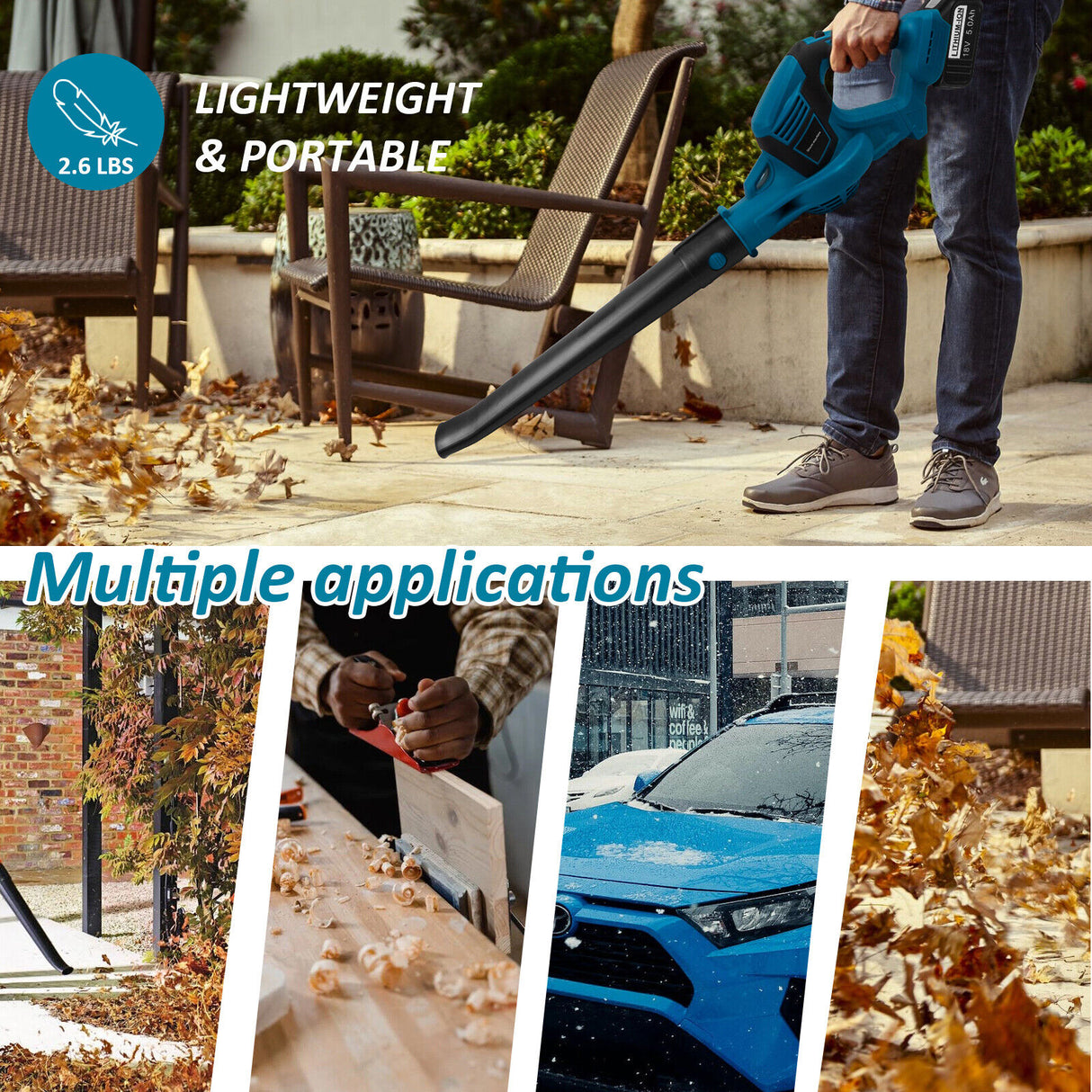 Cordless Leaf Blower Dust Tools Garden Lightweight for Makita 18V  Battery AU