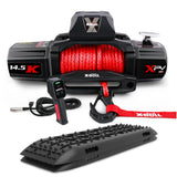 X-BULL 12V Electric Winch 14500LBS synthetic rope with Recovery Tracks Gen2.0 Black