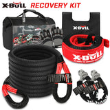 X-BULL Recovery Kit 4X4 Off-Road Kinetic Rope Snatch Strap Winch Damper 4WD13PCS