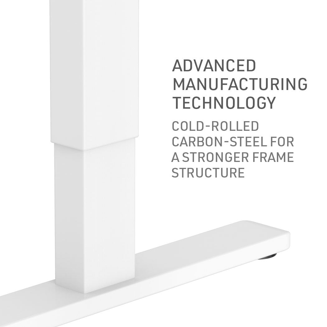 FORTIA Sit Stand Standing Desk, 120x60cm, 72-118cm Height Adjustable, 70kg Load, Black style/White Frame