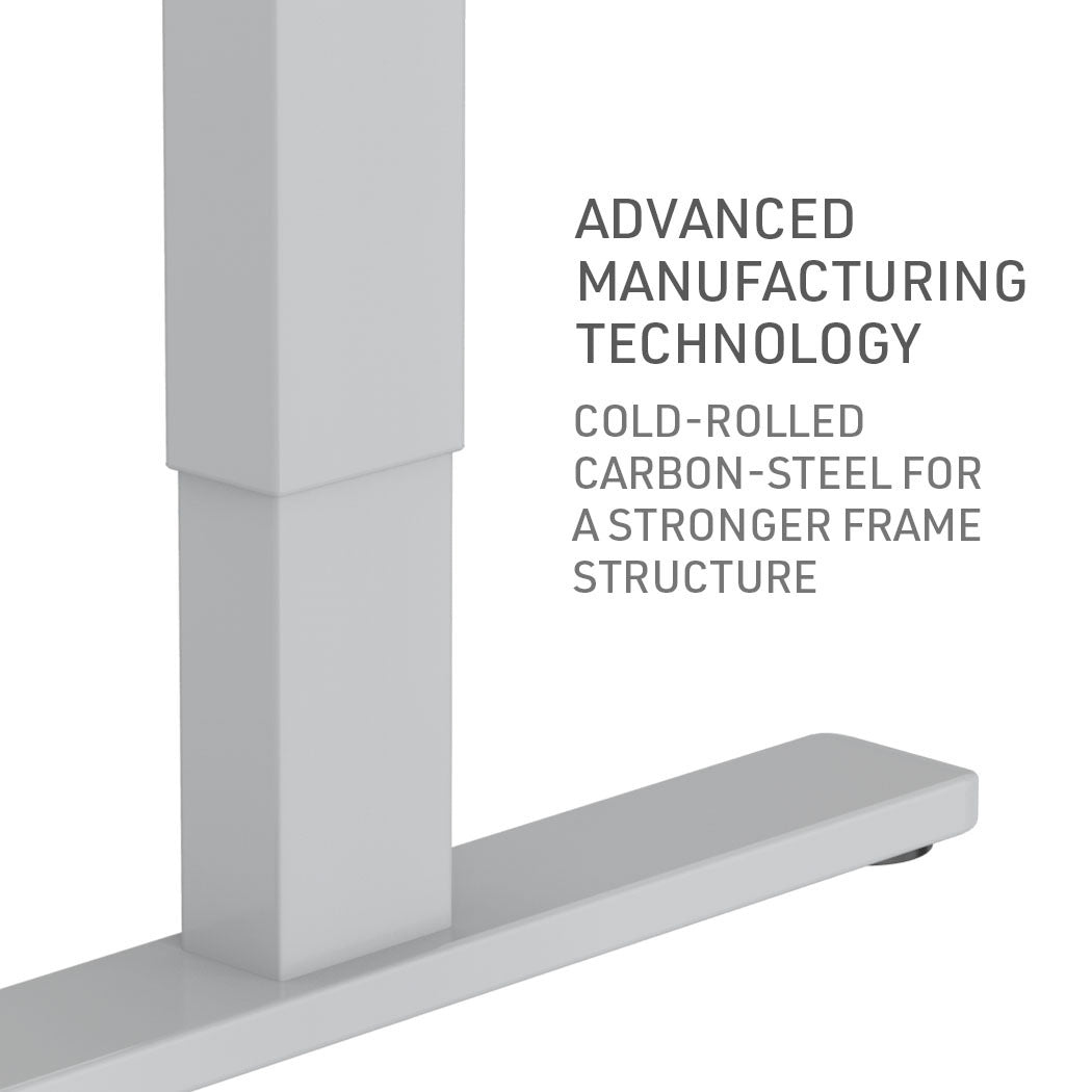 Fortia Sit To Stand Up Standing Desk, 120x60cm, 72-118cm Electric Height Adjustable, 70kg Load, Oak Style/Silver Frame