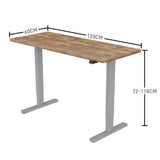 Fortia Sit To Stand Up Standing Desk, 120x60cm, 72-118cm Electric Height Adjustable, 70kg Load, Oak Style/Silver Frame