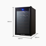 POLYCOOL 72L 28 Bottle Wine Bar Fridge Countertop Cooler Compressor Mirrored Glass Door, Black