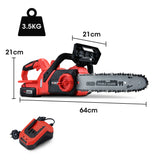 Baumr-AG 20V 12 Inch Electric Cordless Chainsaw 4Ah Lithium Battery Lightweight Wood Garden Cutter