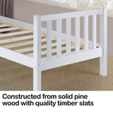 Kingston Slumber Single Wooden Pine Bed Frame Timber Kids Adults Contemporary Bedroom Furniture