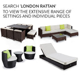 LONDON RATTAN 1pc Sofa Outdoor Furniture Setting - Steel Frame Garden Lounge