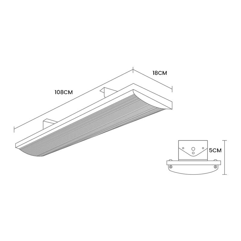 2400W Outdoor Strip Heater Electric Radiant Panel Bar Mounted Wall Ceiling