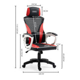 OVERDRIVE Ergonomic Office Chair, Height Adjustable Lumbar Support, Mesh Fabric, Faux Leather, Headrest, White/Black/Red