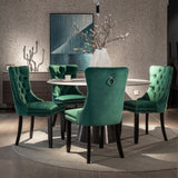 6x Velvet Dining Chairs- Green