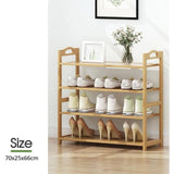 EKKIO 4 Tier Bamboo Shoe Rack Storage Organizer Stand Shelves EK-BSR-102-JS