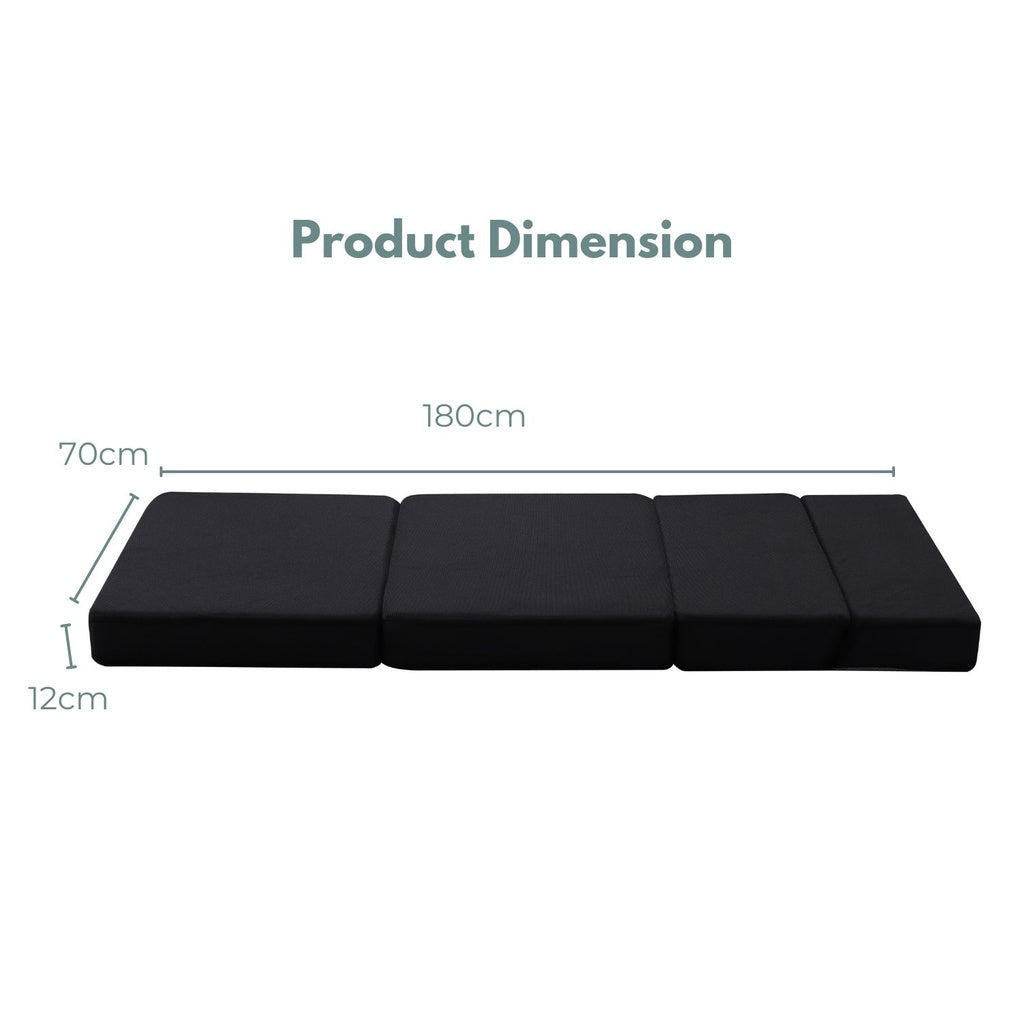 GOMINIMO 4 Fold Folding Mattress Black Air Mesh GO-FM-105-EON