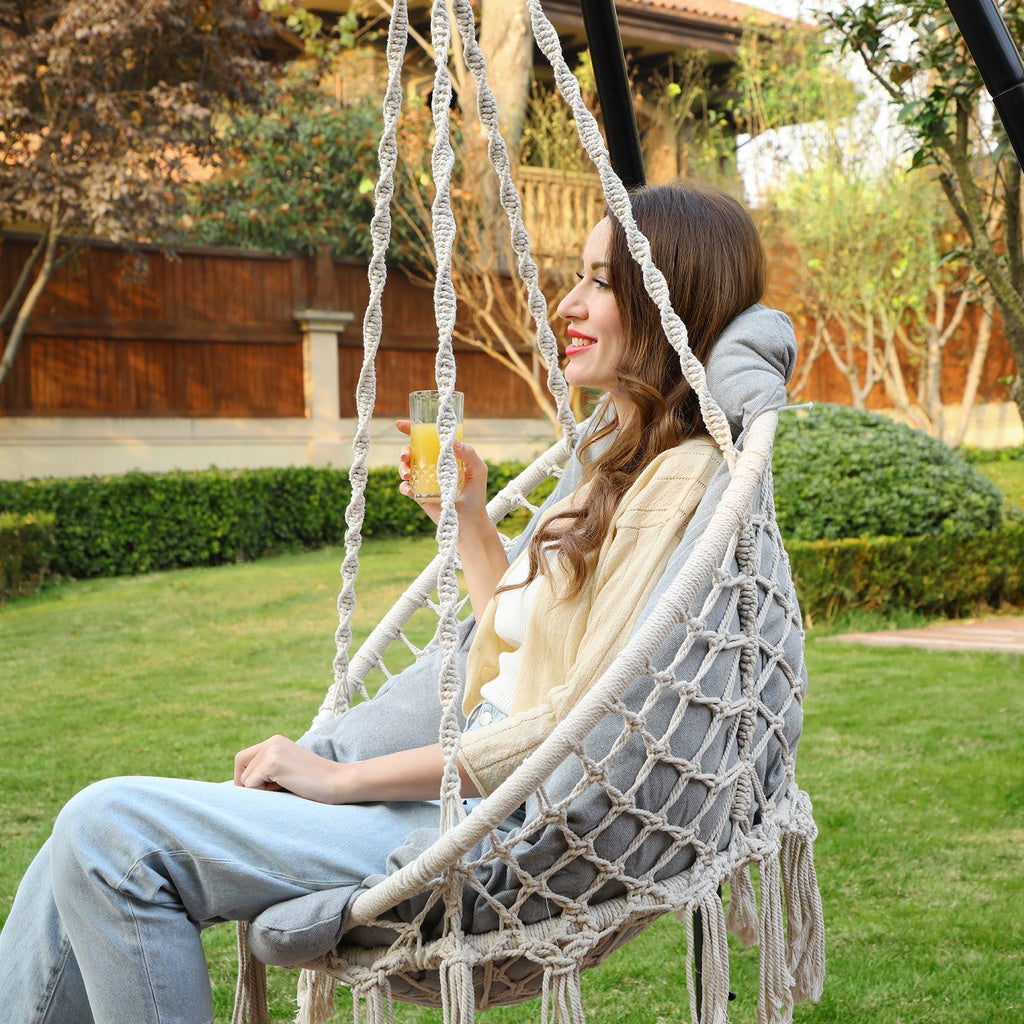 SONGMICS Hammock Hanging Chair with Cushion Gray