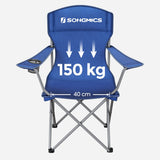 SONGMICS Set of 2 Folding Camping Outdoor Chairs Blue