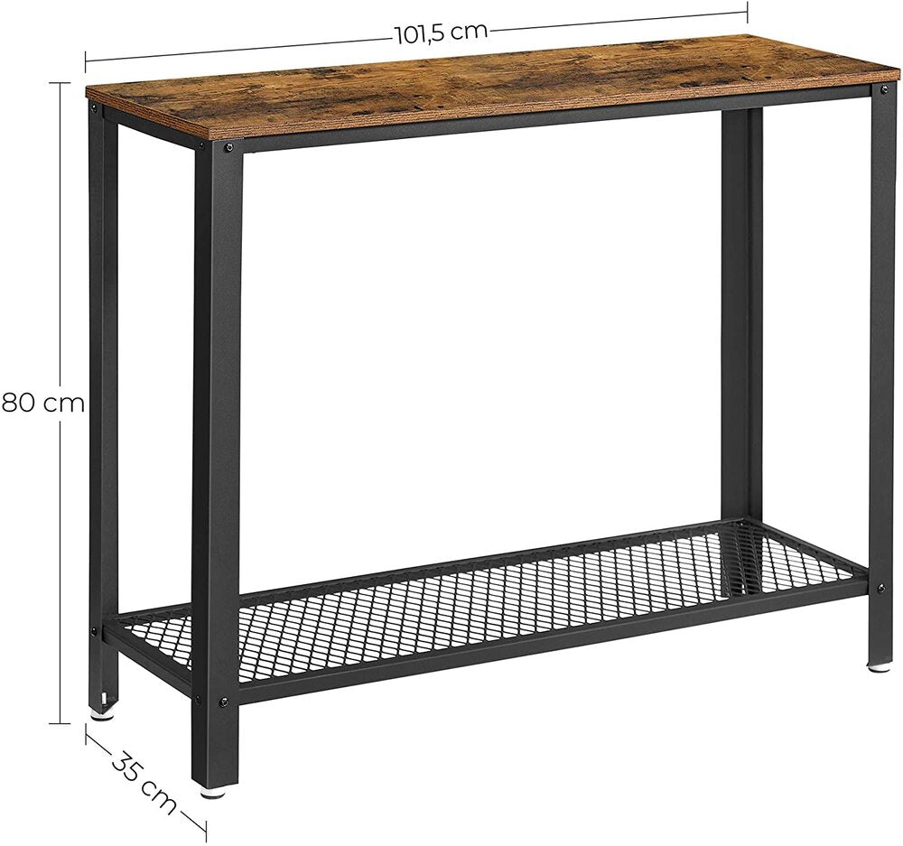 VASAGLE Console Table Rustic Brown and Black LNT80X