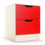 Sarantino Bedside Table Cabinet Storage Chest 2 Drawers Lamp Side Nightstand - Red White