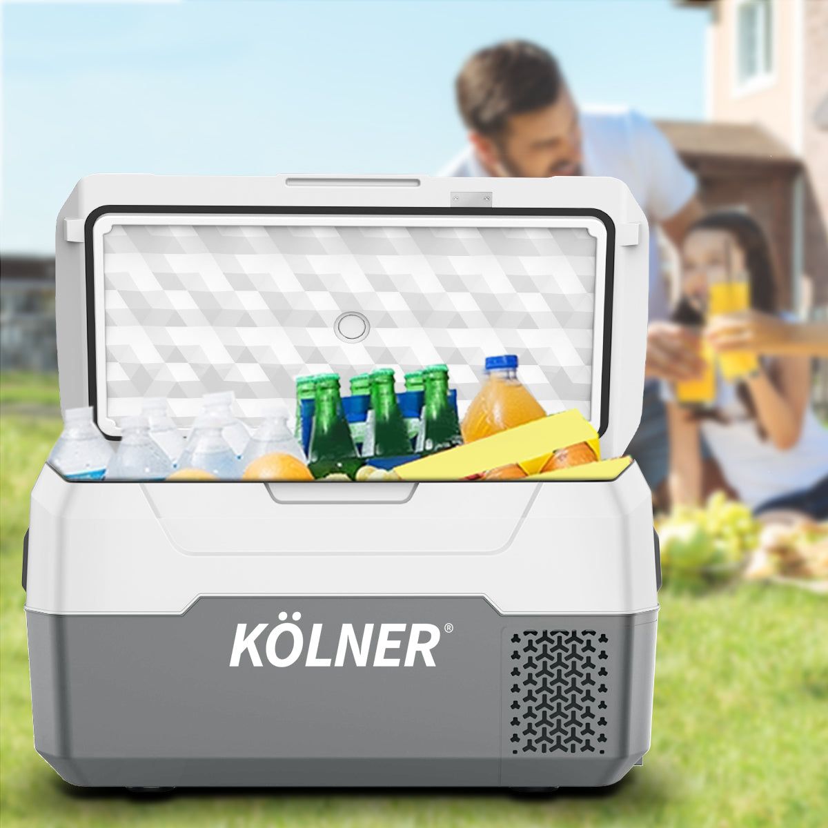 Kolner 20l Fridge Freezer Cooler 12/24/240v Camping Portable Kolner Esky Refrigerator - Grey