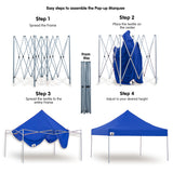 Wallaroo Gazebo Tent Marquee 3x3 PopUp Outdoor- Blue