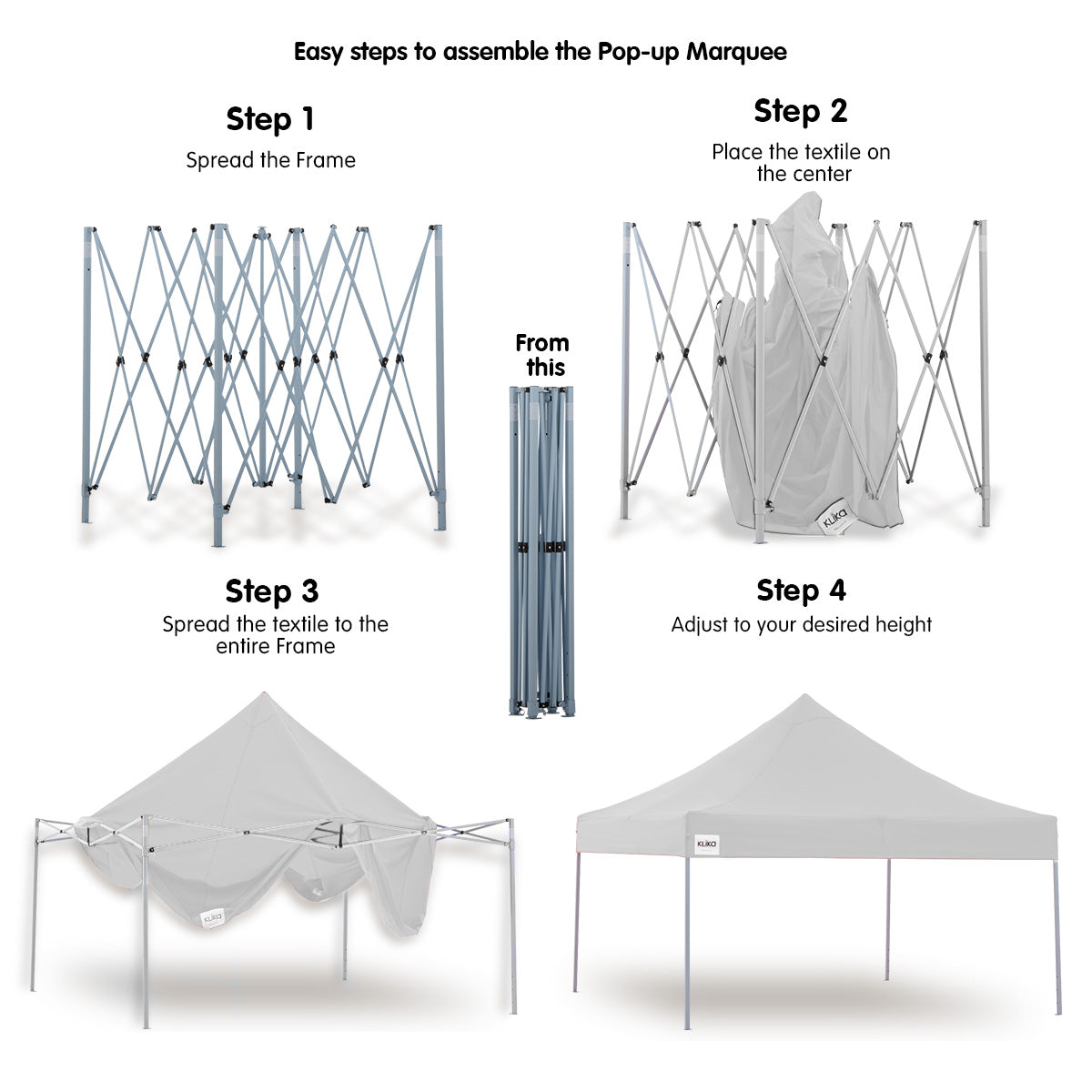 Wallaroo Gazebo Tent Marquee 3x3 PopUp Outdoor Wallaroo White