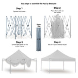 Wallaroo Gazebo Tent Marquee 3x3 PopUp Outdoor Wallaroo White