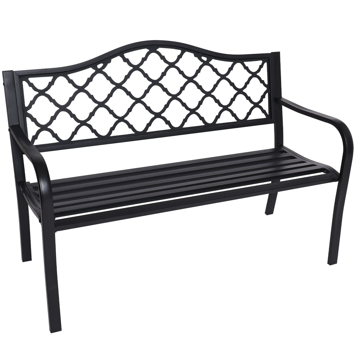 Wallaroo Steel Outdoor Garden Bench - Elegant