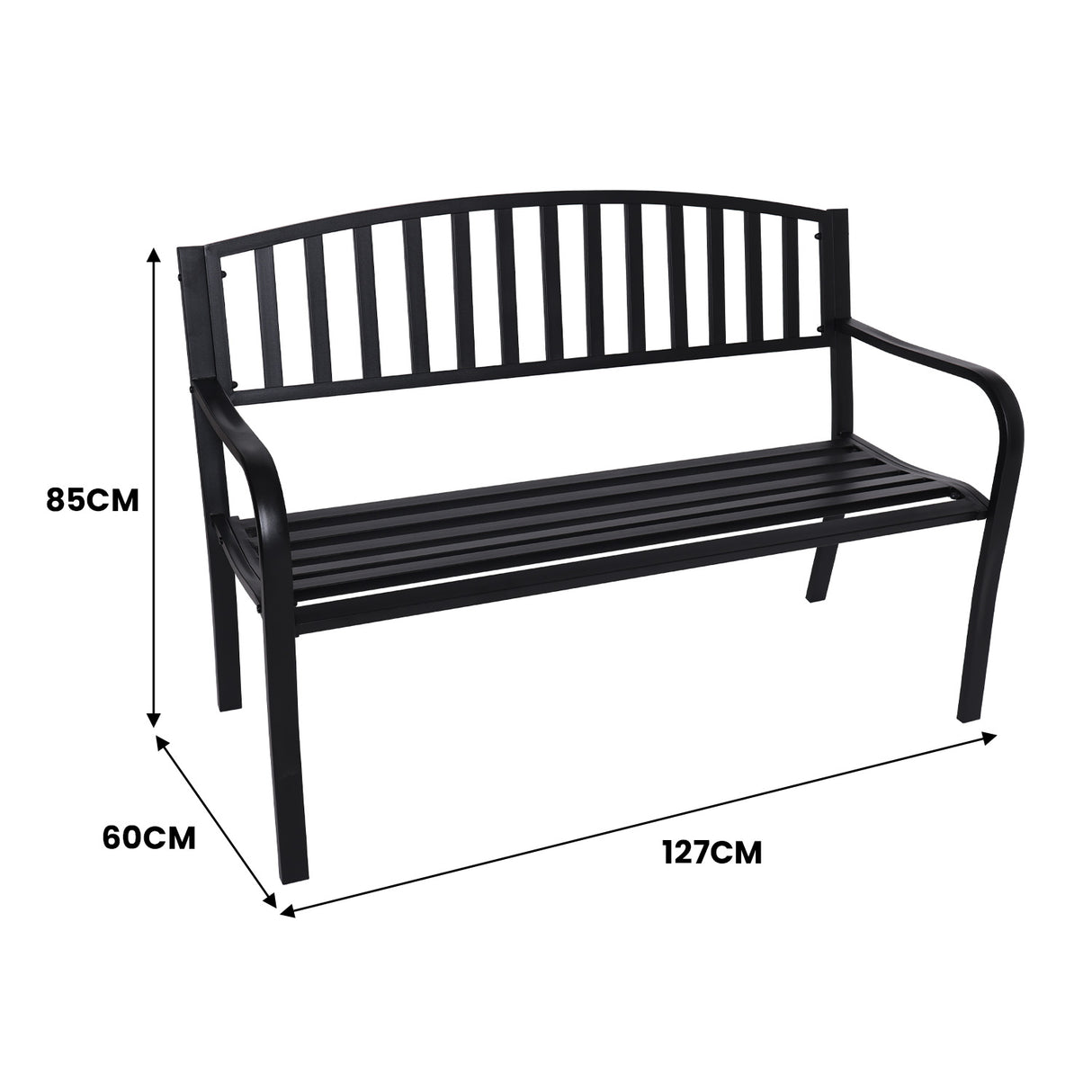 Wallaroo Steel Outdoor Garden Bench - Classic