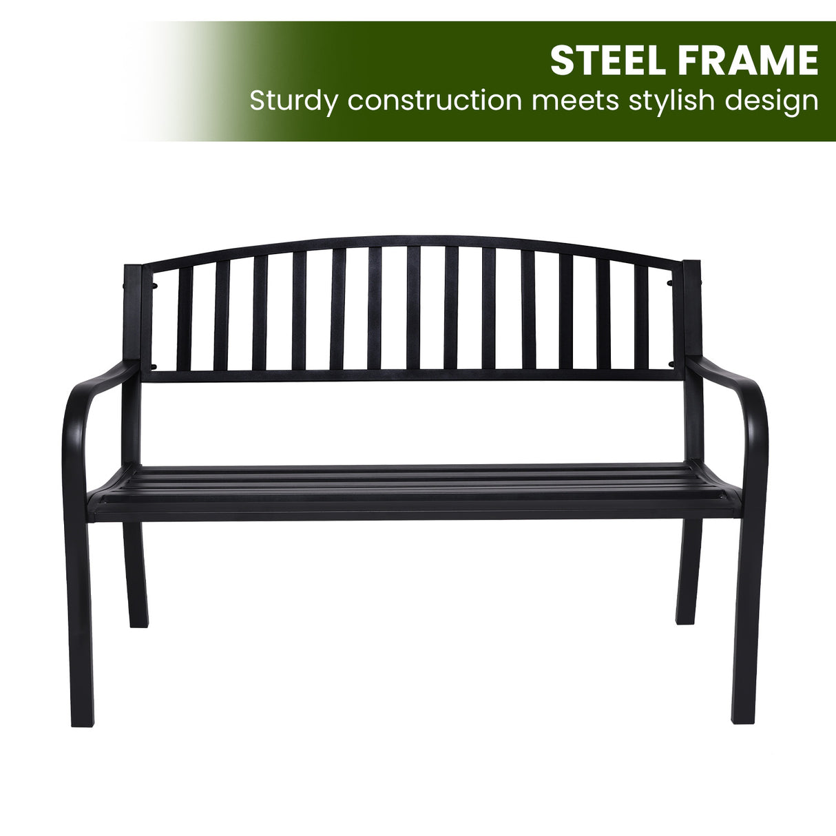 Wallaroo Steel Outdoor Garden Bench - Classic