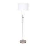 Sarantino Brushed Nickel Height-Adjustable Metal Floor Lamp