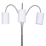 Sarantino 3-Light Metal Arc Floor Lamp - Nickel & Marble Finish