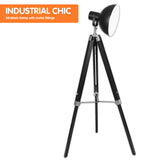 Sarantino Tripod Floor Spot Lamp Reading Adjustable Height Metal Black