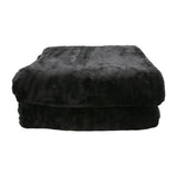 Laura Hill 600GSM Faux Mink Blanket Double-Sided Queen Size - Black