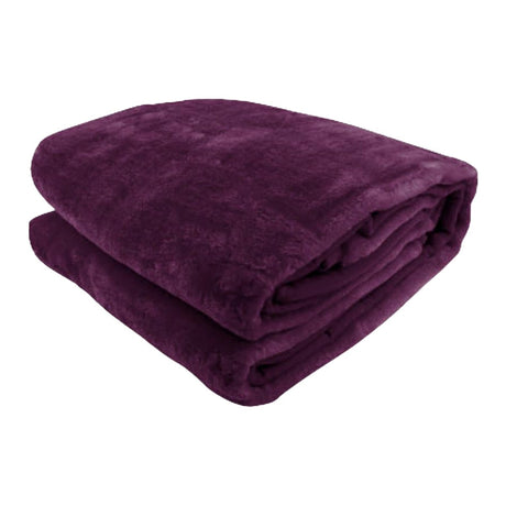 Laura Hill Double-sided Large 220 X 240cm Faux Mink Throw Blanket 800-gsm Heavy - Purple