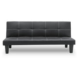 Sarantino 2 Seater Modular Faux Leather Fabric Sofa Bed Couch - Black