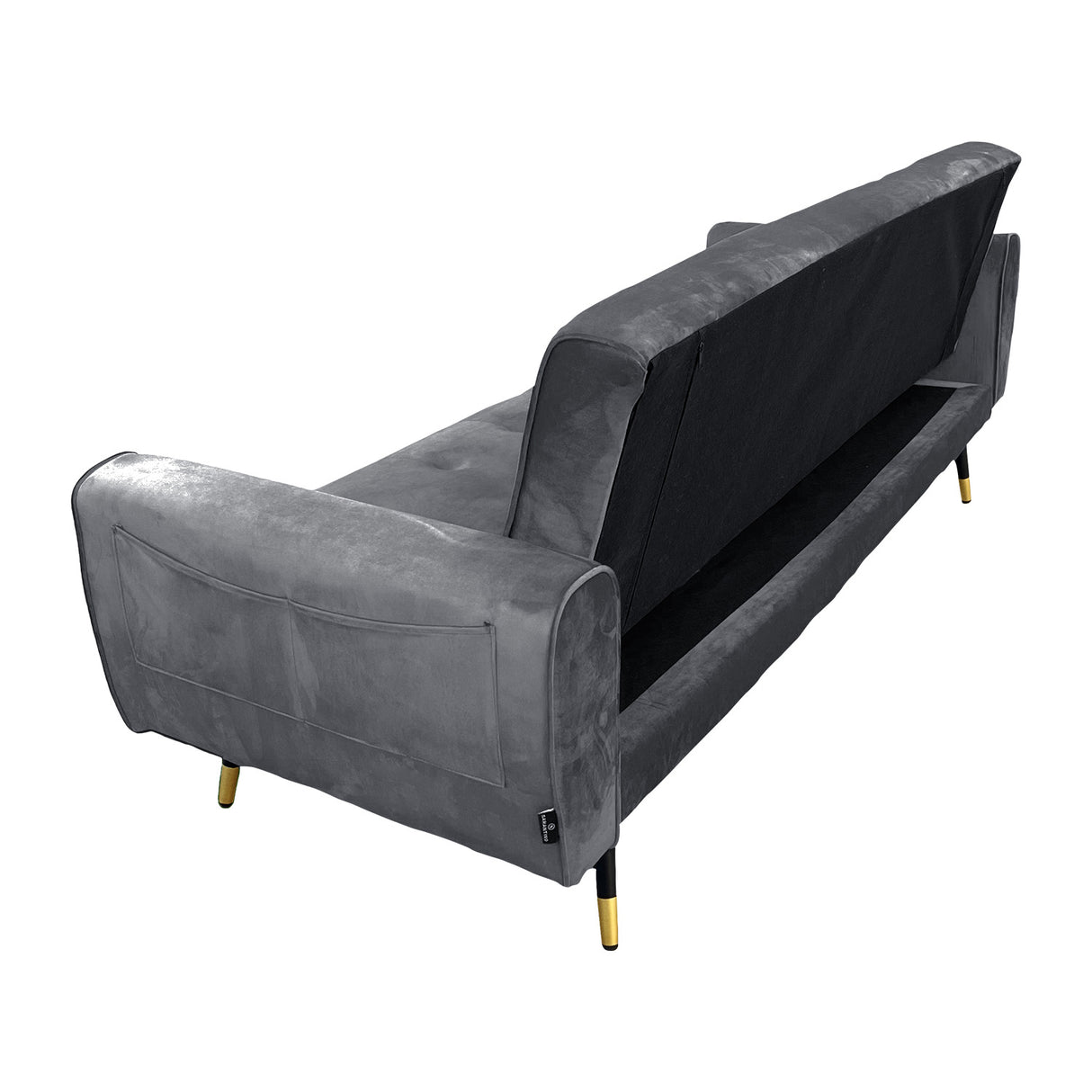 Sarantino Ava 3-seater Tufted Velvet Futon By Sarantino - Dark Grey