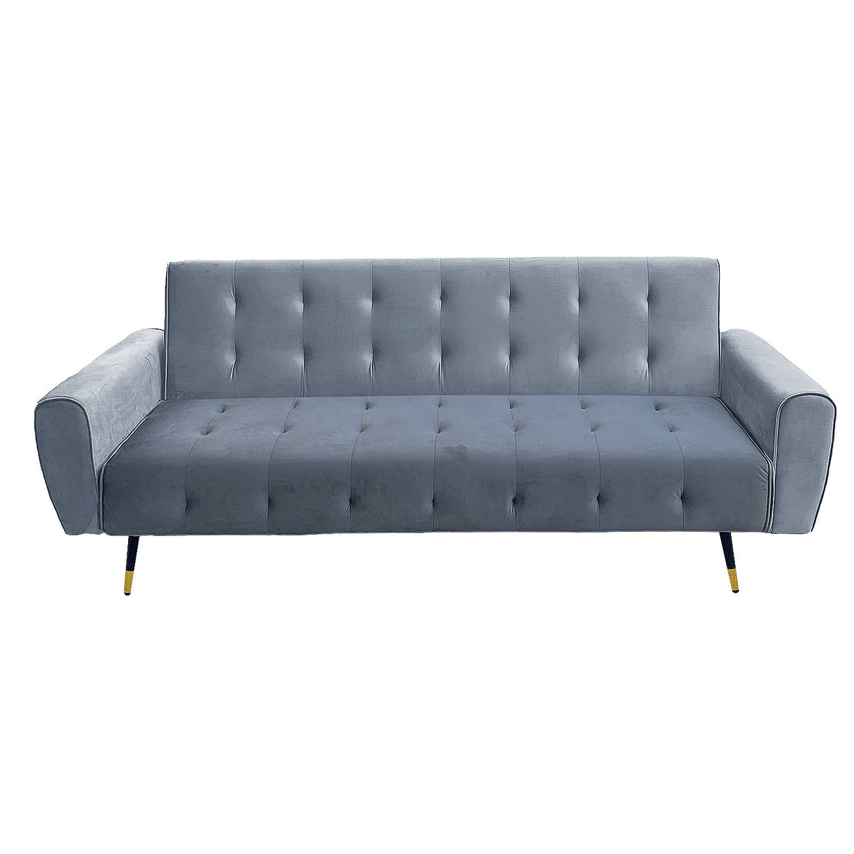 Sarantino Ava 3-seater Tufted Velvet Futon By Sarantino - Light Grey