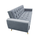 Sarantino Ava 3-seater Tufted Velvet Futon By Sarantino - Light Grey