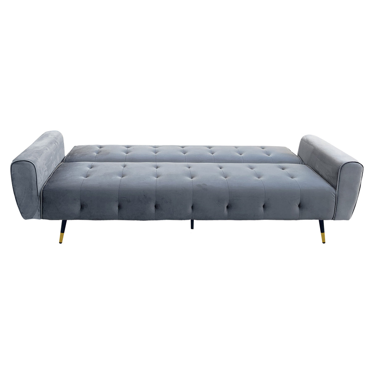 Sarantino Ava 3-seater Tufted Velvet Futon By Sarantino - Light Grey