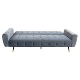 Sarantino Ava 3-seater Tufted Velvet Futon By Sarantino - Light Grey