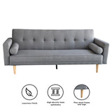 Sarantino Madison Sofa Bed Lounge Couch Futon Furniture Home Light Grey Linen Suite